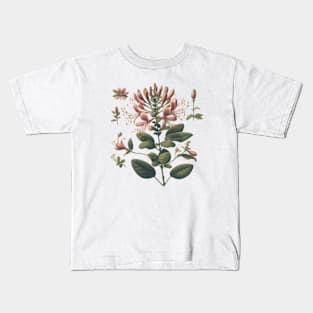 Vintage Native Honeysuckle Botanical Kids T-Shirt